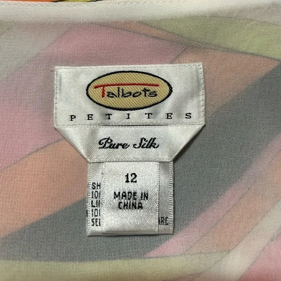 Talbots Vibrant Pink White Green Black Pop Art Abstract Silk Mini Skirt - Picture 3 of 4